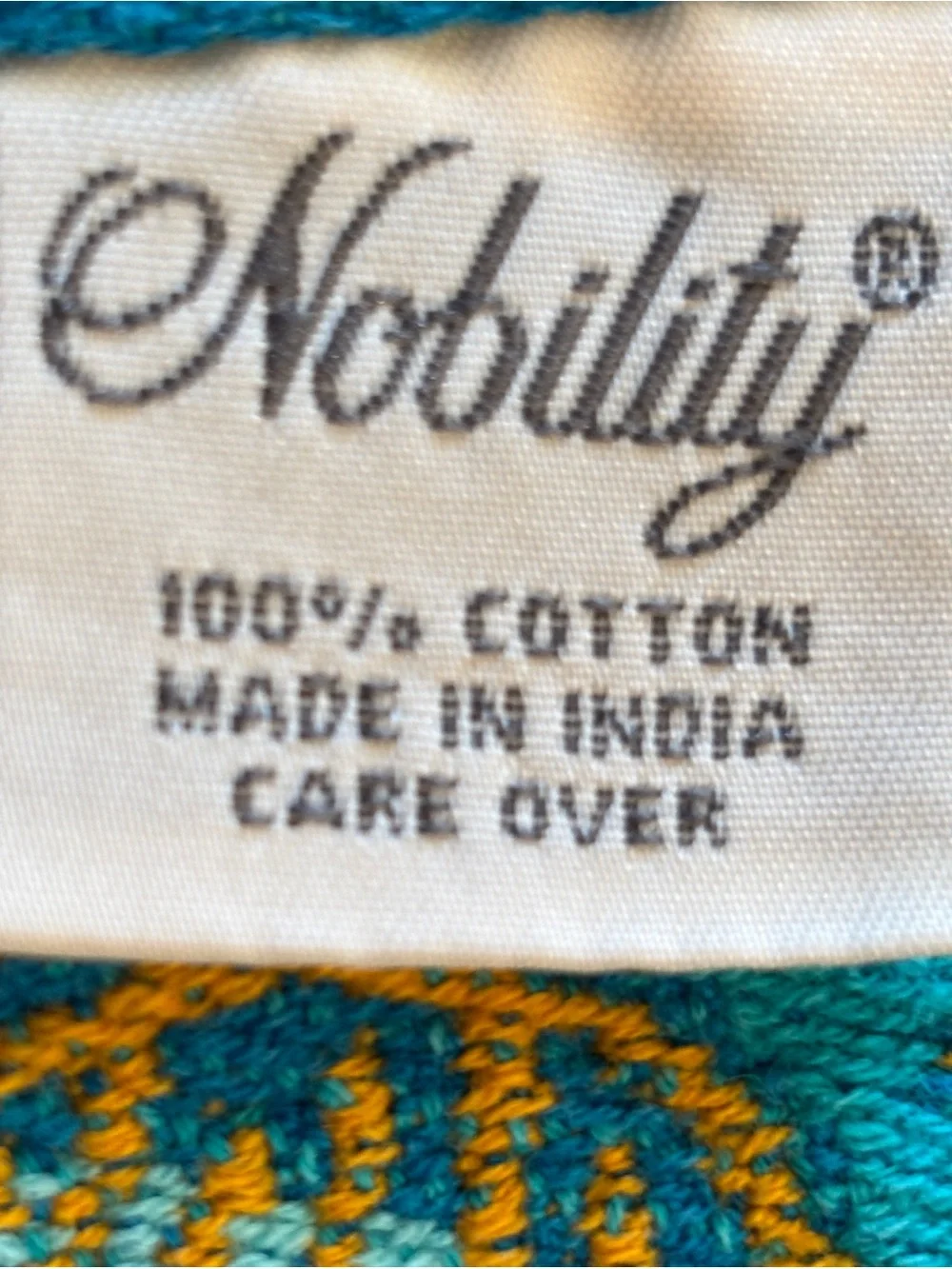 Nobility 100% cotton beach towel made in India dolphins, starfish, coral EUC